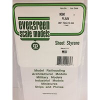 Evergreen White Polystyrene Sheet 0.060 x 6 x 12" / 1.5mm x 15cm x 30cm (1)