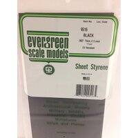 Evergreen Black Polystyrene Sheet 0.060 x 6 x 12" / 1.5mm x 15cm x 30cm (1)