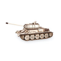 Eco Wood Art 00005 Tank T-34 With Glue Wooden Model - EWA-00005