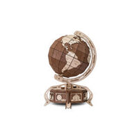 Wooden Globe - rotating ball and Secret Lockbox - EWA-GLOBE