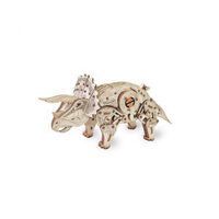 Mechanical dinosaur with moving legs, head and tail on a rubber- band engine - EWA-TRICERATOPS