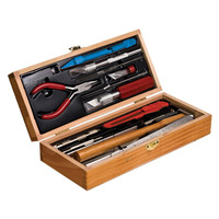 EXCEL 44289 EXCEL DELUXE RAILROAD TOOL SET IN WOOD BOX - EXL44289