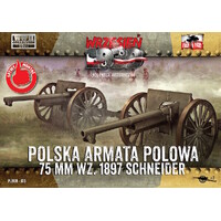 First To Fight 1/72 Polish Field Cannon 75mm Schneider (2 in a box) Plastic Model Kit