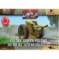 First To Fight 1/72 Polish 100mm Gun on DS. wheels Plastic Model Kit