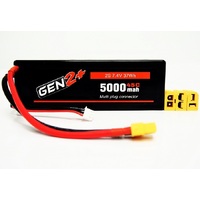 Gen2 5000mah 45c 2s HC Lipo w/multi plug