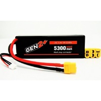 Gen2 5300mah 45c 2s HC Lipo w/multi plug