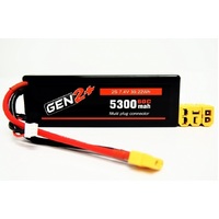 Gen2 5300mah 60c 2s HC Lipo w/multi plug