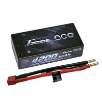 Gens Ace 4200mAh 60C 7.4V Hard Case Battery "Shorty" (4.0mm banana to Deans Plug) - GA2S-4200-60C-H