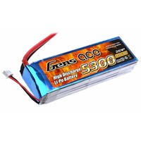 Gens Ace 5300mAh 30C 7.4V Soft Case Lipo Battery (Deans Plug) - GA2S-5300-30C-S