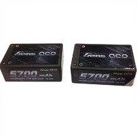 Gens Ace 5700mAh 50C 7.4V Hard Case Saddle Battery (4.0mm banana to Deans Plug) - GA2S-5700-50C-HS