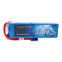 Gens ace 3300mAh 14.8V 45C 4S1P Lipo Battery Pack with EC3