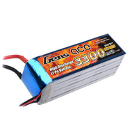 Gens Ace 3300mAh 30C 22.2V Soft Case Lipo Battery (EC5 Plug) - GA6S-3300-30C-S
