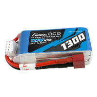 Gens Ace 3S 1300mAh 11.1V 45C Soft Case LiPo Battery (Deans)