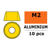 G-Force 0406-010 Aluminium Washer - for M2 Socket Head Screws - OD=6mm - Gold (10) - GF-0406-010