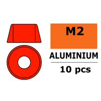 G-Force 0406-015 Aluminium Washer - for M2 Socket Head Screws - OD=6mm - Red (10) - GF-0406-015