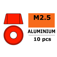 G-Force 0406-025 Aluminium Washer - for M2.5 Socket Head Screws - OD=7mm - Red (10) - GF-0406-025