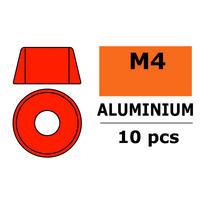 G-Force 0406-045 Aluminium Washer - for M4 Socket Head Screws - OD=10mm - Red (10) - GF-0406-045
