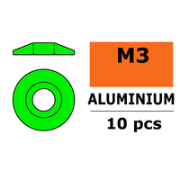 G-Force 0407-031 Aluminium Washer - for M3 Button Head Screws - OD=15mm - Green (10) - GF-0407-031
