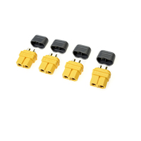 G-Force 1040-002 Connector - XT-60 - w/ Cap - Gold Plated - Male (4) - GF-1040-002