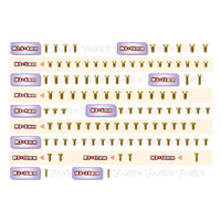 TWORKS Gold Plated Steel Screw Set 105pcs. ( For Xray X4F )