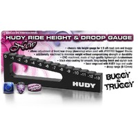 HUDY CHASSIS DROOP GAUGE 0 TO -13 MM FOR 1/8 OFF-ROAD AND TRUGGY - HD107717