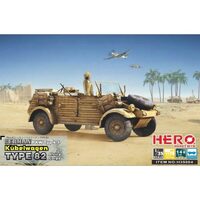 Hero Hobby H35004 1/35 Kubelwagen TYPE82 (Africa Corps + Mg34 / Fuel tank frame / Balloon Tires) - HH35004