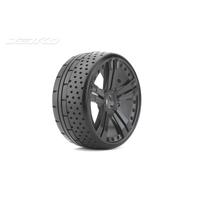 Jetko 1/8 GT HOT DOT Tyres (Claw Rim/Black/Ultra Soft/Belted) (2pcs) [1102CBUSGB]