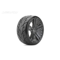 Jetko 1/8 GT VERTEX Tyres (Claw Rim/Black/Medium Soft/Belted) (2pcs) [1103CBMSGB]