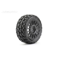 Jetko 1/8 Buggy EX-TOMAHAWK Tyres (Radial Rim/Black/Medium Soft/Belted) [1501RBMSGB]