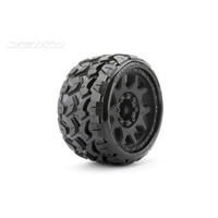 Jetko 1/8 SGT 3.8 EX-TOMAHAWK Tyres (Claw Rim/Black/Medium Soft/17mm/Belted) (2pcs) [1601CBMSGBB1]