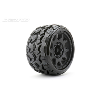 Jetko 1/8 SGT 3.8 EX-TOMAHAWK Tyres (Claw Rim/Black/Medium Soft/Belted/17mm) (2pcs) [1601CBMSGBB2]