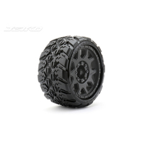 Jetko 1/8 SGT 3.8 EX-KING COBRA Tyres (Claw Rim/Black/Med Soft/Belted/17mm 1/2 o/s) [1602CBMSGBB2]