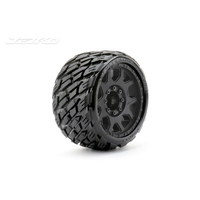 Jetko 1/8 SGT 3.8 EX-ROCKFORM Tyres (Claw Rim/Black/Medium Soft/Belted/17mm 1/2 o/s) [1603CBMSGBB2]