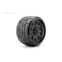 Jetko 1/8 SGT 3.8 EX-SUPER SONIC Tyres (Claw Rim/Black/Med Soft/Belted/17mm 0 o/s) [1604CBMSGBB1]