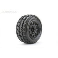 Jetko 1/8 MT 3.8 EX-TOMAHAWK Tyres (Claw Rim/Black/Medium Soft/17mm/Belted) (2pcs) [1801CBMSGBB1]