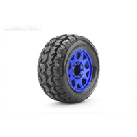 Jetko 1/8 MT 3.8 EX-TOMAHAWK Tyres (Claw Rim/Metal Blue/Med Soft/Belted/17mm) (2pcs) [1801CLMSGBB1]