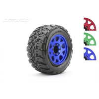 Jetko 1/8 MT 3.8 EX-KING COBRA Tyres (Claw Rim/Metal Blue/Med Soft/Belted) (2pcs) [1802CLMSGBB1]