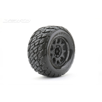 Jetko 1/8 MT 3.8 EX-ROCKFORM Tyres (Claw Rim/Black/Medium Soft/17mm/Belted) (2pcs) [1803CBMSGBB1]