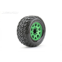Jetko 1/8 MT 3.8 EX-ROCKFORM Tyres (Claw Rim/Metal Green/Med Soft/Belted/17mm 0 o/s) [1803CGMSGBB1]