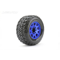 Jetko 1/8 MT 3.8 EX-ROCKFORM Tyres (Claw Rim/Metal Blue/Med Soft/Belted/17mm 0 o/s) [1803CLMSGBB1]