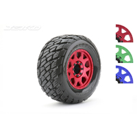 Jetko 1/8 MT 3.8 EX-ROCKFORM Tyres (Claw Rim/Metal RED/Med Soft/Belted/17mm 0 o/s) [1803CRMSGBB1]