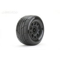 Jetko 1/8 MT 3.8 EX-SUPER SONIC Tyres (Claw Rim/Black/Med Soft/17mm/Belted) (2pcs) [1804CBMSGBB1]