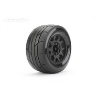 Jetko 1/8 MT 3.8 EX-SUPER SONIC Tyres (Claw Rim/Black/Med Soft/Belted/17mm 0 o/s) [1804CBMSGBB1]