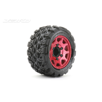 Jetko 1/10 ST 2.8 EX-KING COBRA Tyres (Claw Rim/Metal Red/Medium Soft/12mm 0 o/s) [2702CRMSGNB1]