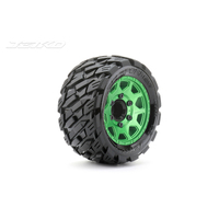 Jetko 1/10 ST 2.8 EX-ROCKFORM Tyres (Claw Rim/Metal Green/Medium Soft/12mm 0 o/s) [2703CGMSGNB1]