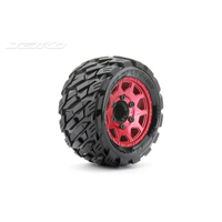 Jetko 1/10 ST 2.8 EX-ROCKFORM Tyres (Claw Rim/Metal Red/Medium Soft/12mm 0 o/s) [2703CRMSGNB1]