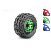 Jetko 1/10 MT 2.8 EX-TOMAHAWK Tyres (Claw Rim/Metal Green/Medium Soft/12mm 0 o/s) [2801CGMSGNB1]