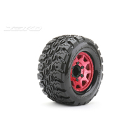 Jetko 1/10 MT 2.8 EX-KING COBRA Tyres (Claw Rim/Metal RED/Medium Soft/12mm 0 o/s) [2802CRMSGNB1]