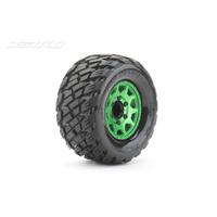 Jetko 1/10 MT 2.8 EX-ROCKFORM Tyres (Claw Rim/Metal Green/Medium Soft/12mm 0 o/s) [2803CGMSGNB1]