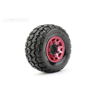 Jetko 1/10 SC EX-TOMAHAWK Tyres (Claw Rim/Metal Red/Medium Soft/12mm) (2pcs) [3101CRMSGNB1]